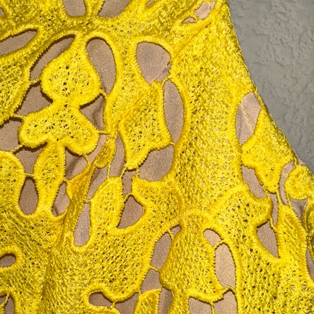 Banana Republic‎ Sunny Yellow Lace Mini Dress - Picture 6 of 9